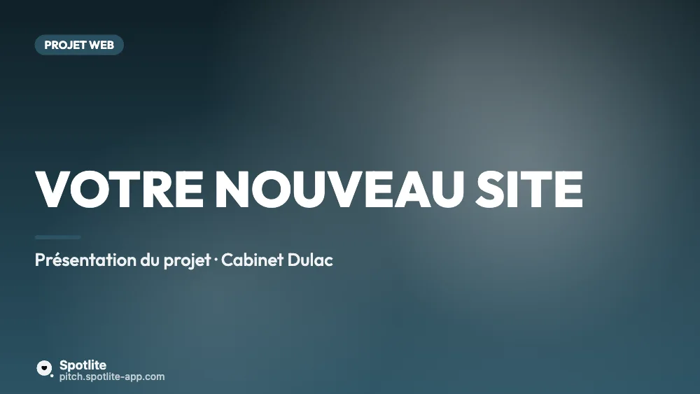 Projet de site web — slide 1 : Votre nouveau site