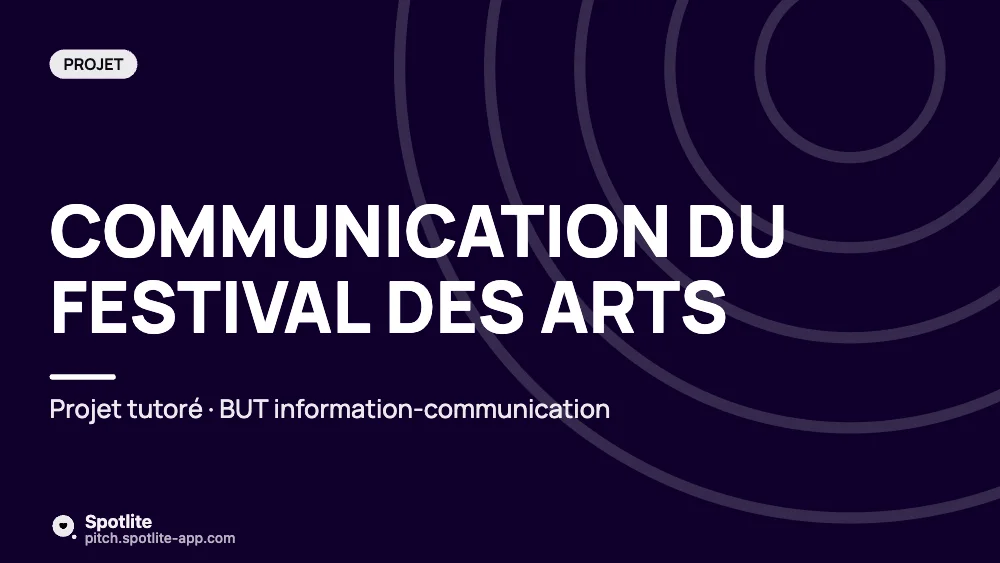 Projet tutoré — slide 1 : Communication du festival des Arts