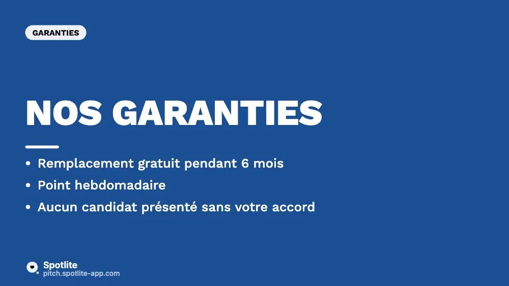 Proposition commerciale de cabinet — slide 4 : Nos garanties