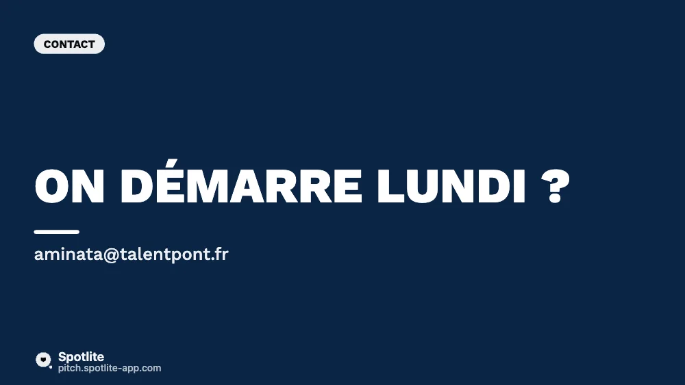 Proposition commerciale de cabinet — slide 6 : On démarre lundi ?