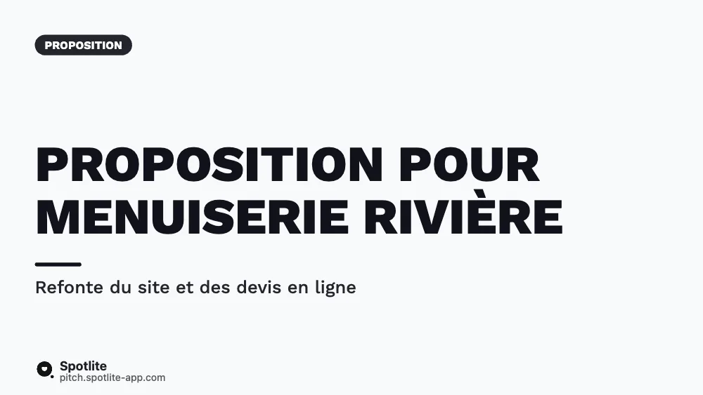 Proposition commerciale — slide 1