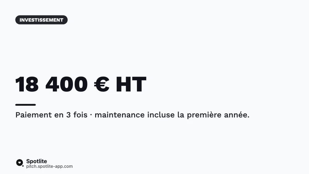 Proposition commerciale — slide 5 : 18 400 € HT