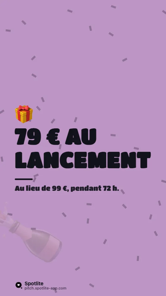 Lancement de produit — slide 4 : 79 € au lancement