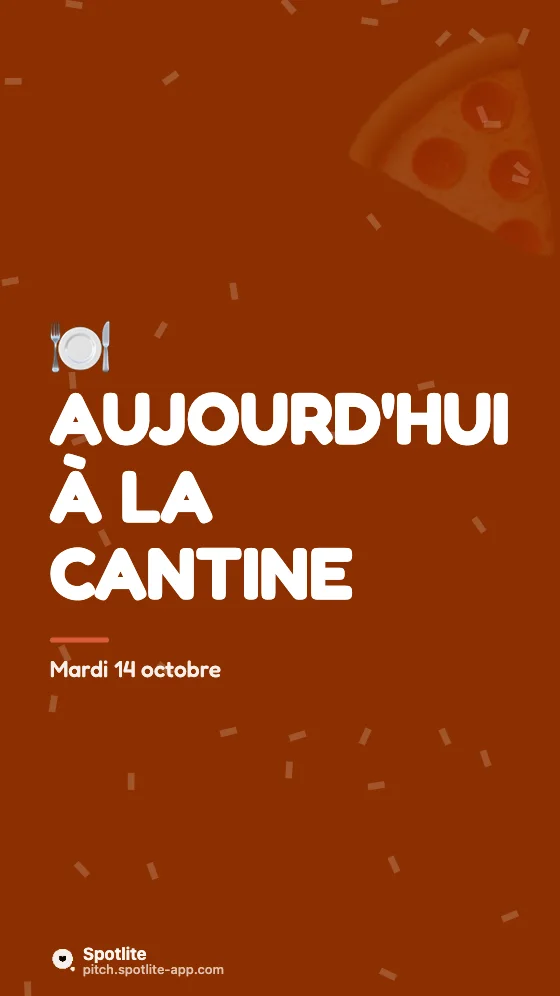 Plat du jour en Reels — slide 1 : Aujourd'hui à la cantine