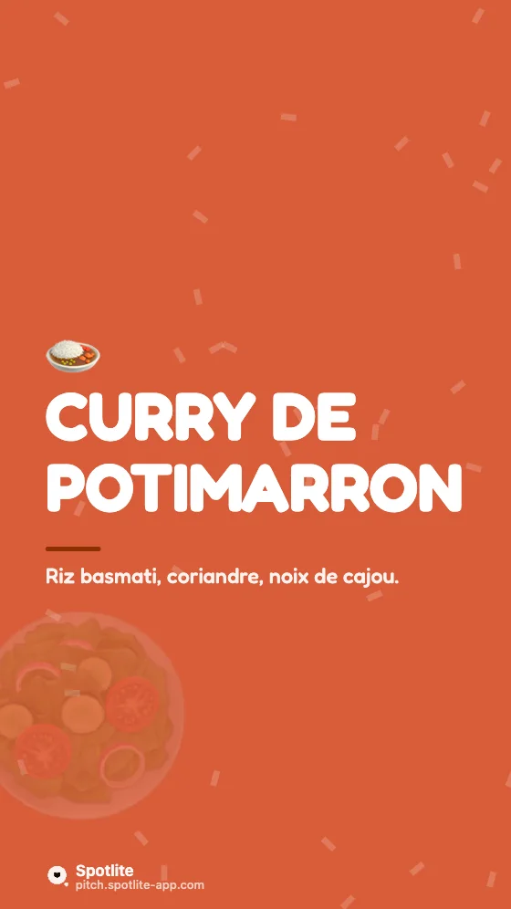 Plat du jour en Reels — slide 2 : Curry de potimarron