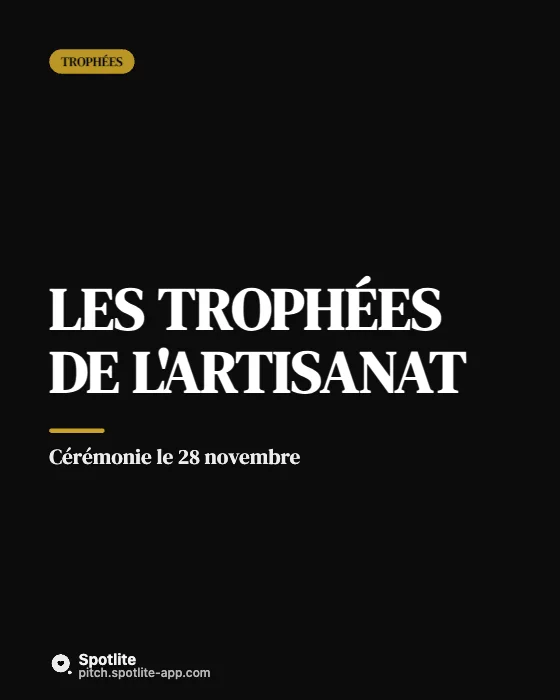 Remise de prix — slide 1 : Les Trophées de l'artisanat