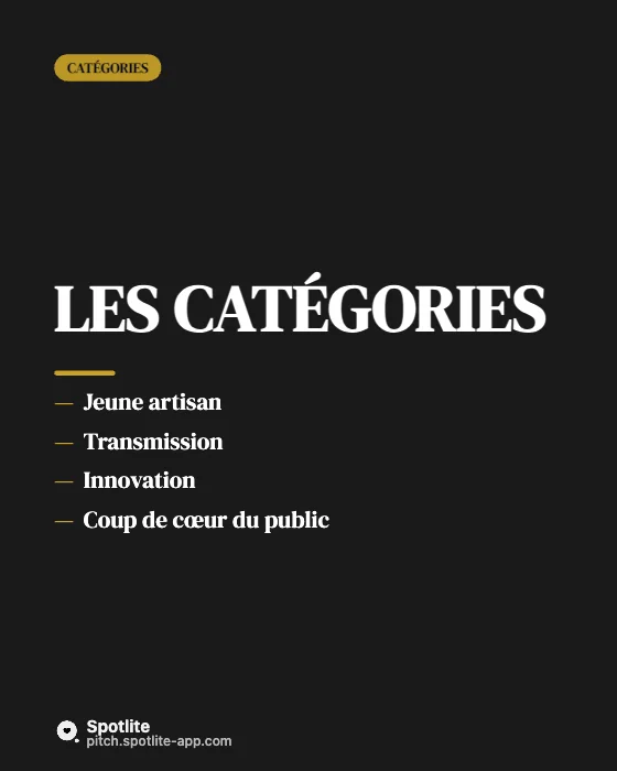 Remise de prix — slide 2 : Les catégories