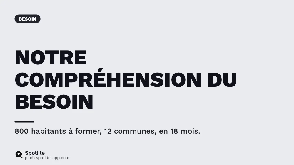 Réponse à un appel d'offres — slide 2 : Notre compréhension du besoin