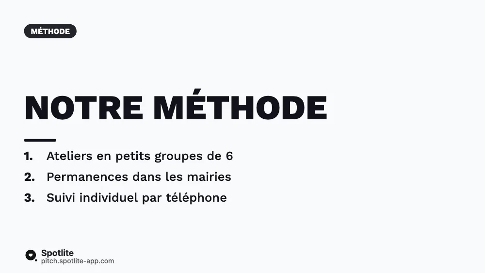 Réponse à un appel d'offres — slide 3 : Notre méthode