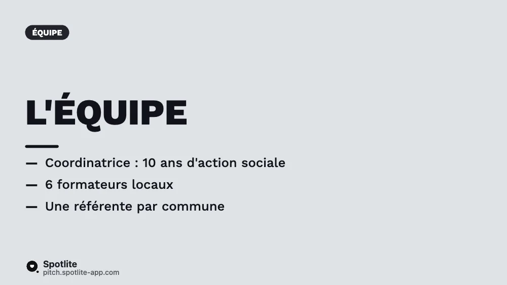 Réponse à un appel d'offres — slide 4 : L'équipe