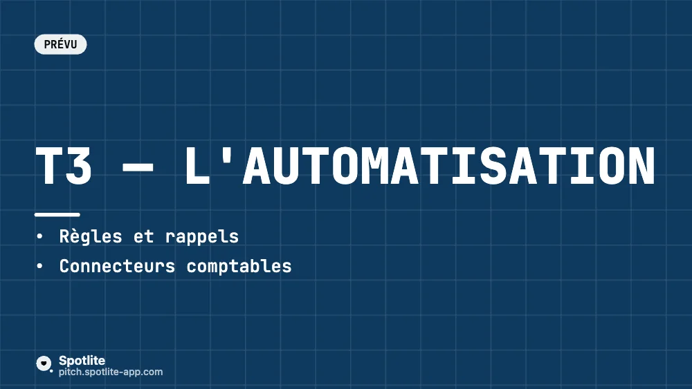 Roadmap produit — slide 4 : T3 — L'automatisation