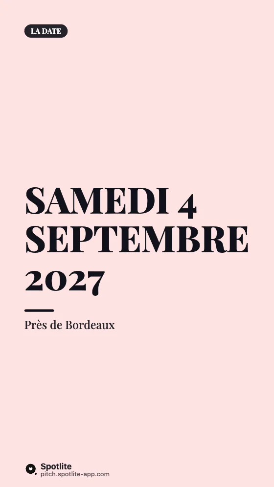 Save the date — slide 2 : Samedi 4 septembre 2027