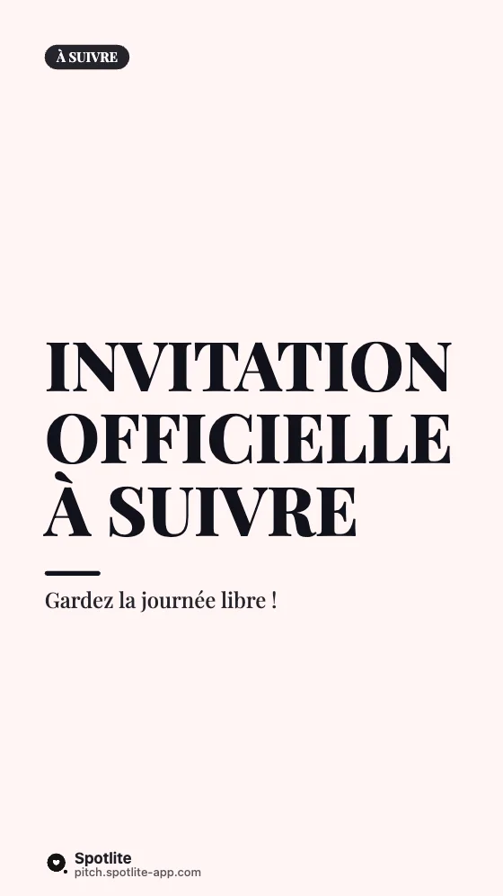 Save the date — slide 3 : Invitation officielle à suivre