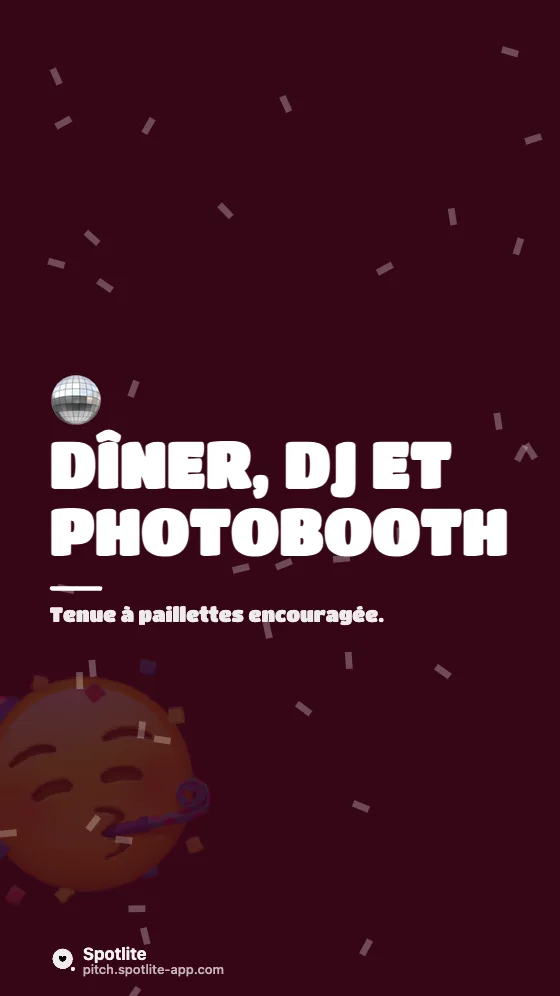 Soirée de fin d'année — slide 2 : Dîner, DJ et photobooth