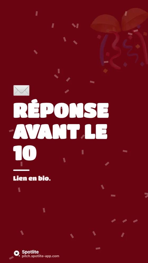 Soirée de fin d'année — slide 3 : Réponse avant le 10