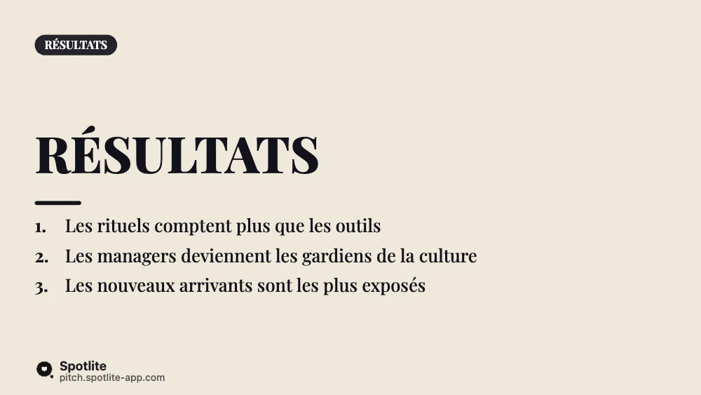 Soutenance de mémoire — slide 4 : Résultats
