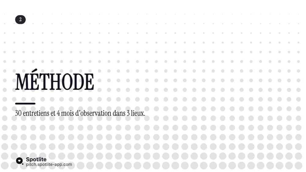 Soutenance de mémoire de master — slide 3 : Méthode