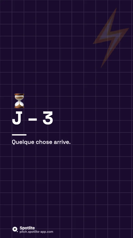 Story compte à rebours — slide 1 : J – 3