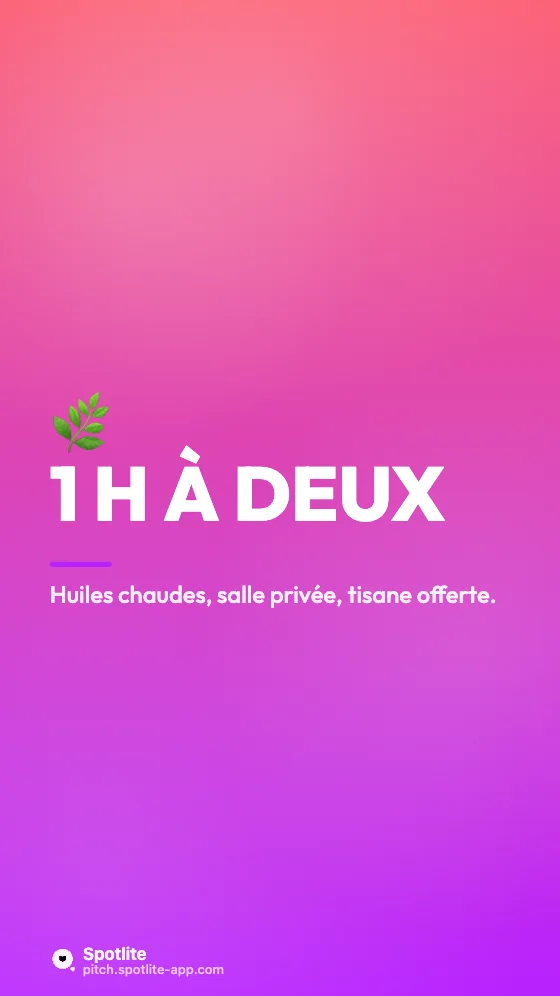 Story nouveauté — slide 2 : 1 h à deux