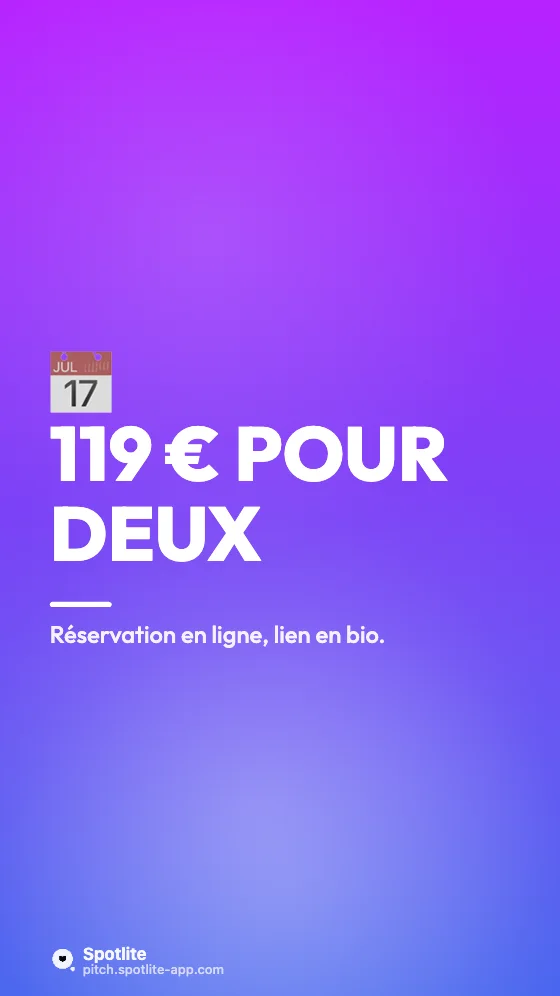 Story nouveauté — slide 3 : 119 € pour deux