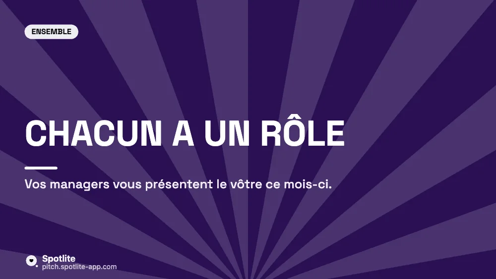 Stratégie de l'année — slide 5 : Chacun a un rôle