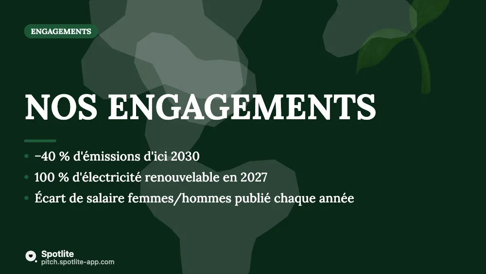 Stratégie RSE — slide 3 : Nos engagements