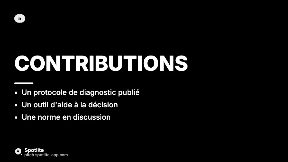 Soutenance de thèse — slide 6 : Contributions