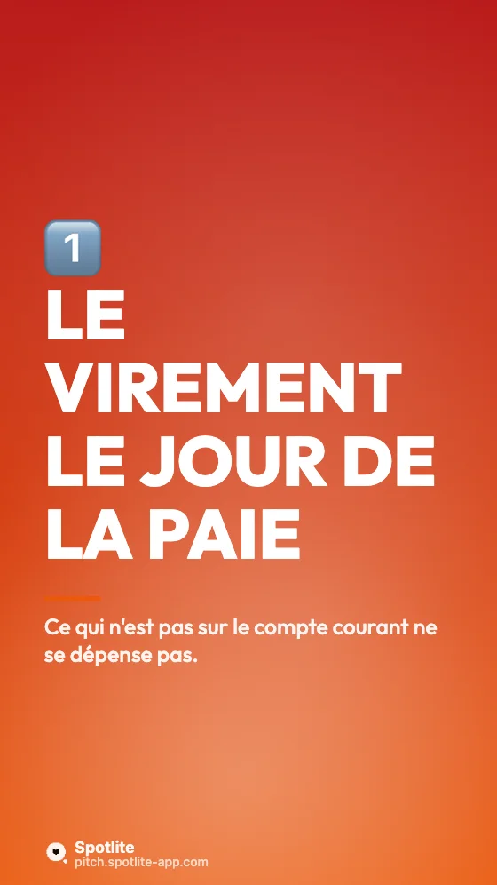Astuces budget — slide 2 : Le virement le jour de la paie