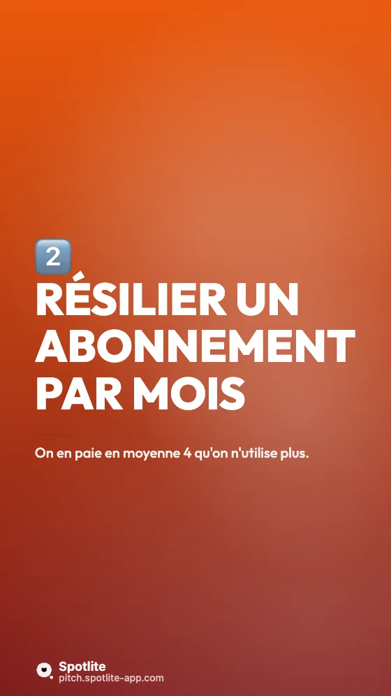 Astuces budget — slide 3 : Résilier un abonnement par mois