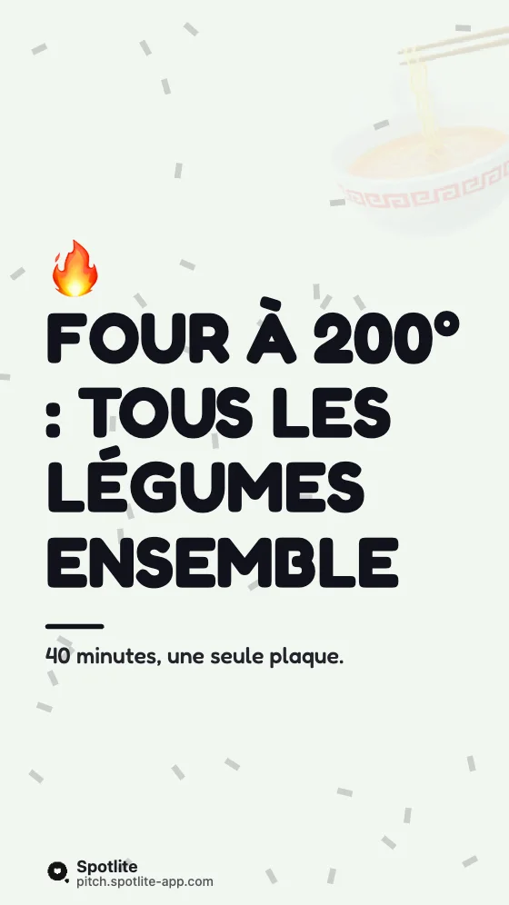 Batch cooking du dimanche — slide 3 : Four à 200° : tous les légumes ensemble