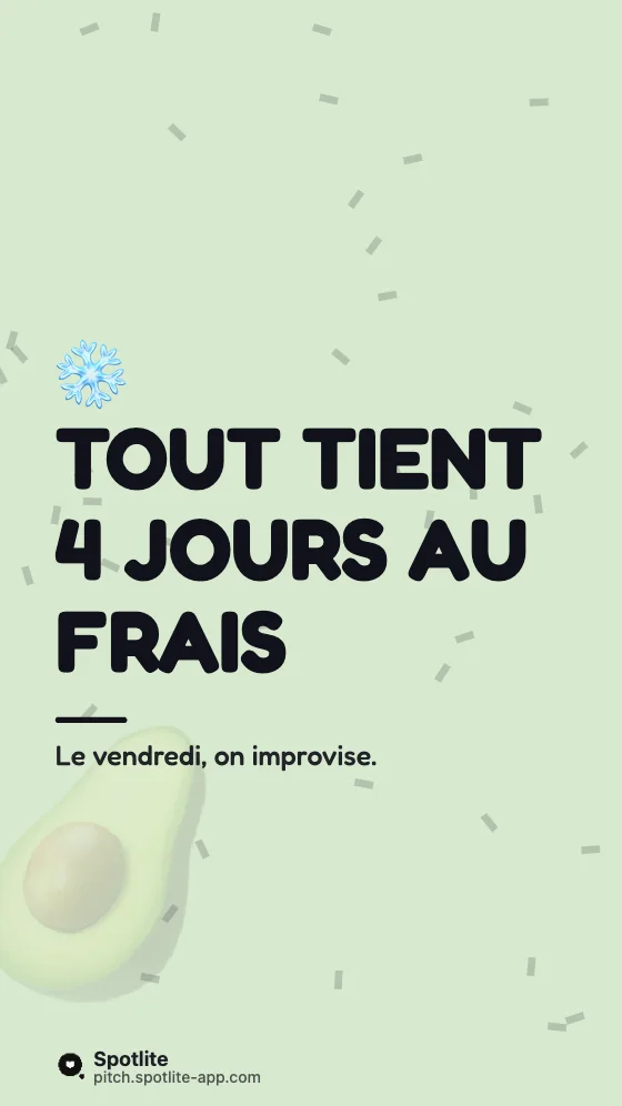 Batch cooking du dimanche — slide 6 : Tout tient 4 jours au frais