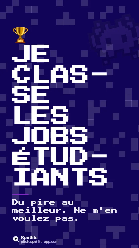 Classement (tier list) — slide 1 : Je classe les jobs étudiants