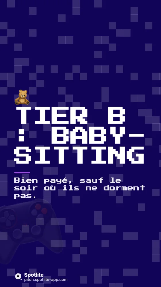 Classement (tier list) — slide 4 : Tier B : baby-sitting