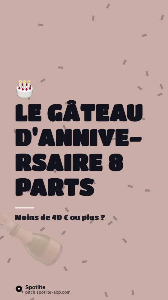Devine le prix — slide 4 : Le gâteau d'anniversaire 8 parts
