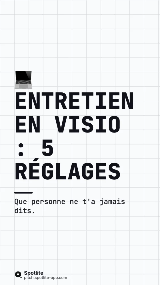 Réussir un entretien en visio — slide 1 : Entretien en visio : 5 réglages