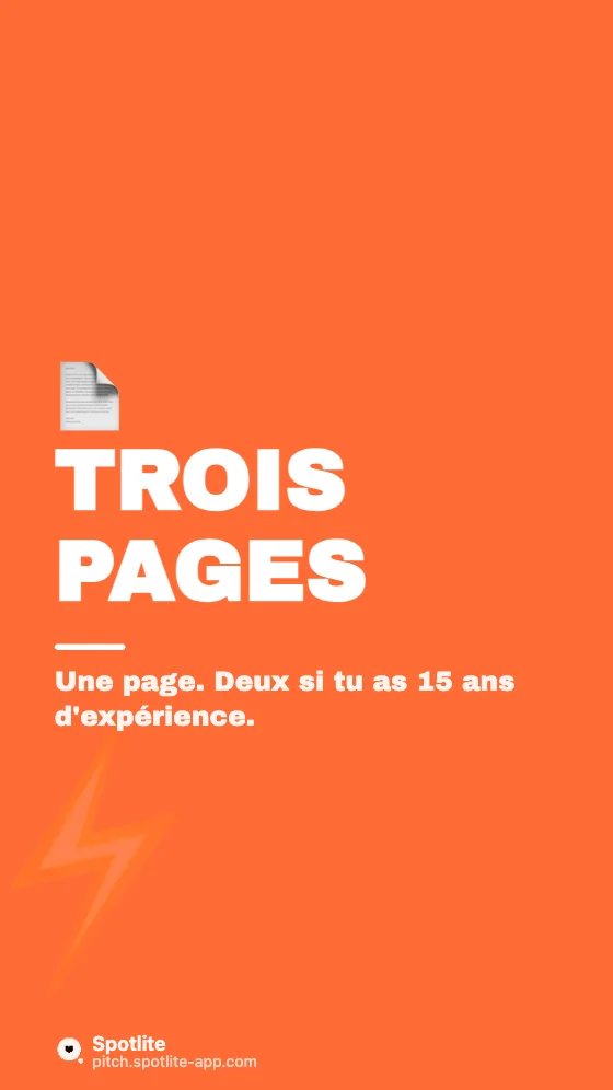 Erreurs de CV — slide 4 : Trois pages