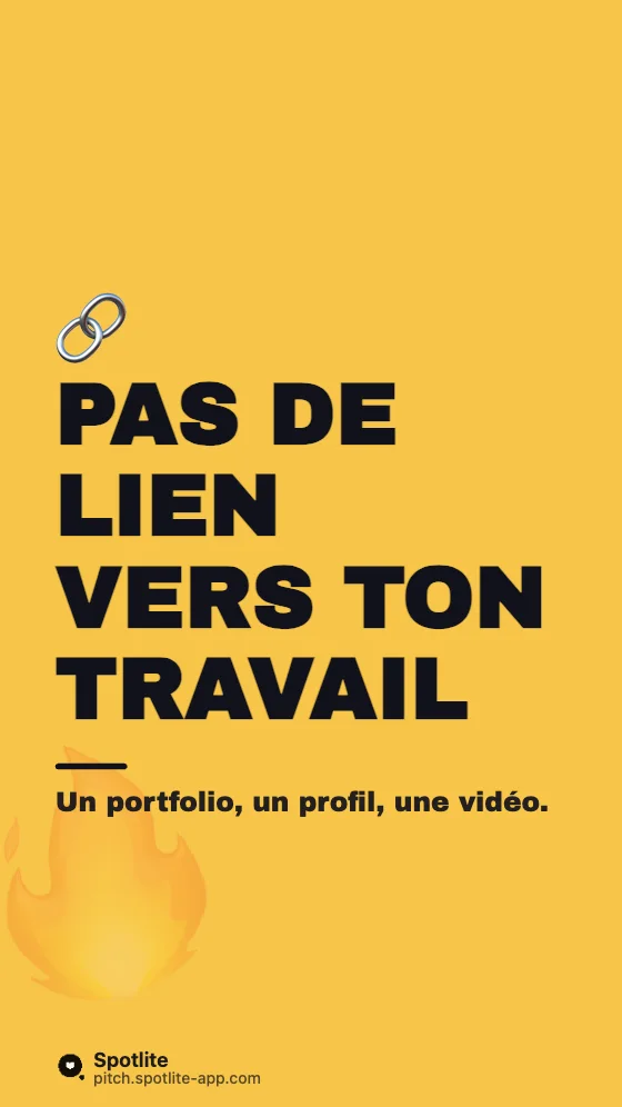 Erreurs de CV — slide 7 : Pas de lien vers ton travail