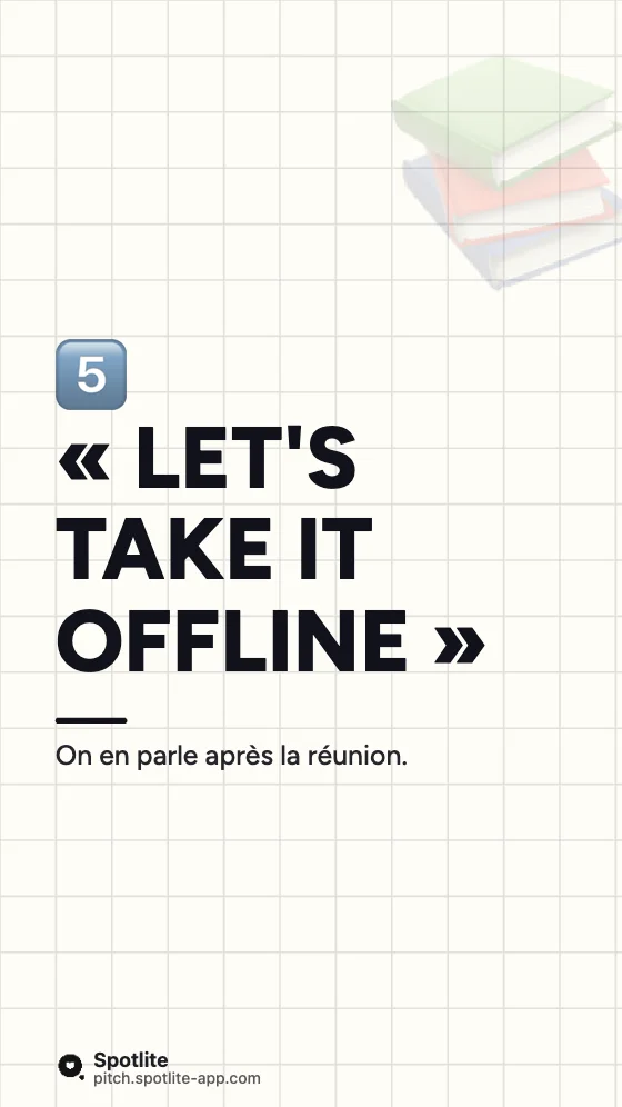 Expressions d'anglais pro — slide 6 : « Let's take it offline »