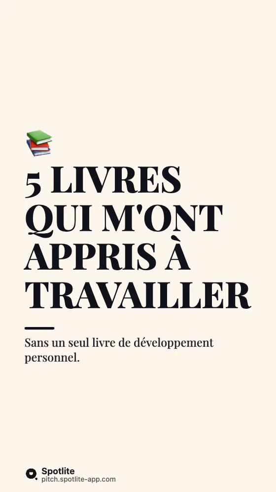5 livres à lire — slide 1 : 5 livres qui m'ont appris à travailler