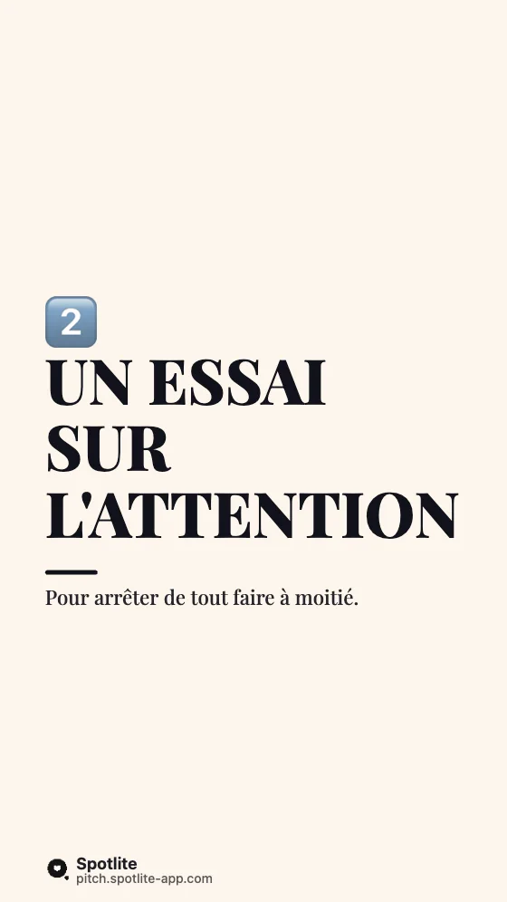 5 livres à lire — slide 3 : Un essai sur l'attention