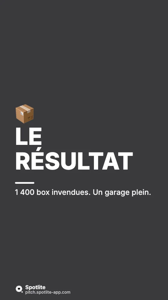 Mon plus gros échec — slide 4 : Le résultat