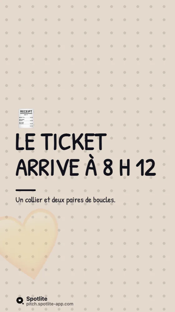 Préparation de commande — slide 2 : Le ticket arrive à 8 h 12