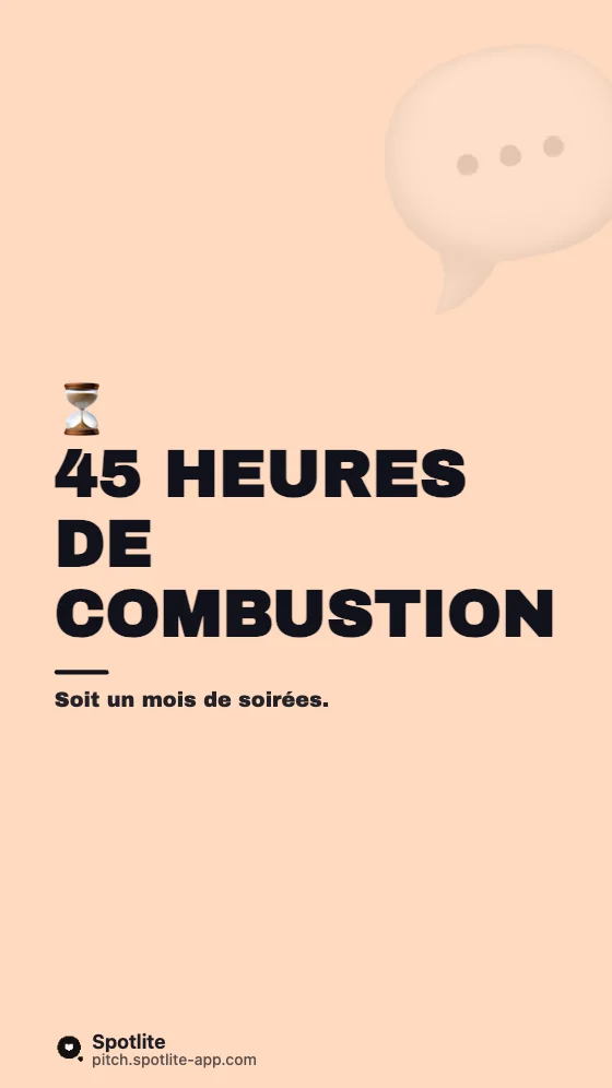 Produit du mois — slide 3 : 45 heures de combustion