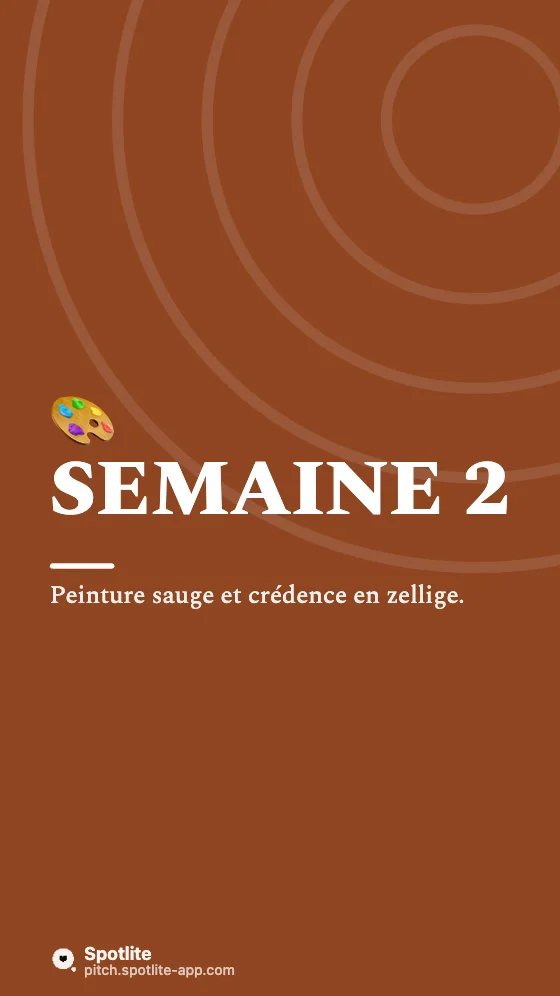 Rénovation avant / après — slide 4 : Semaine 2