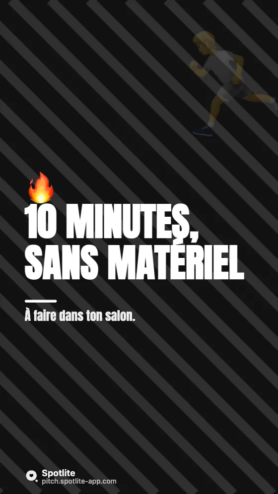 Séance de sport de 10 minutes — slide 1 : 10 minutes, sans matériel