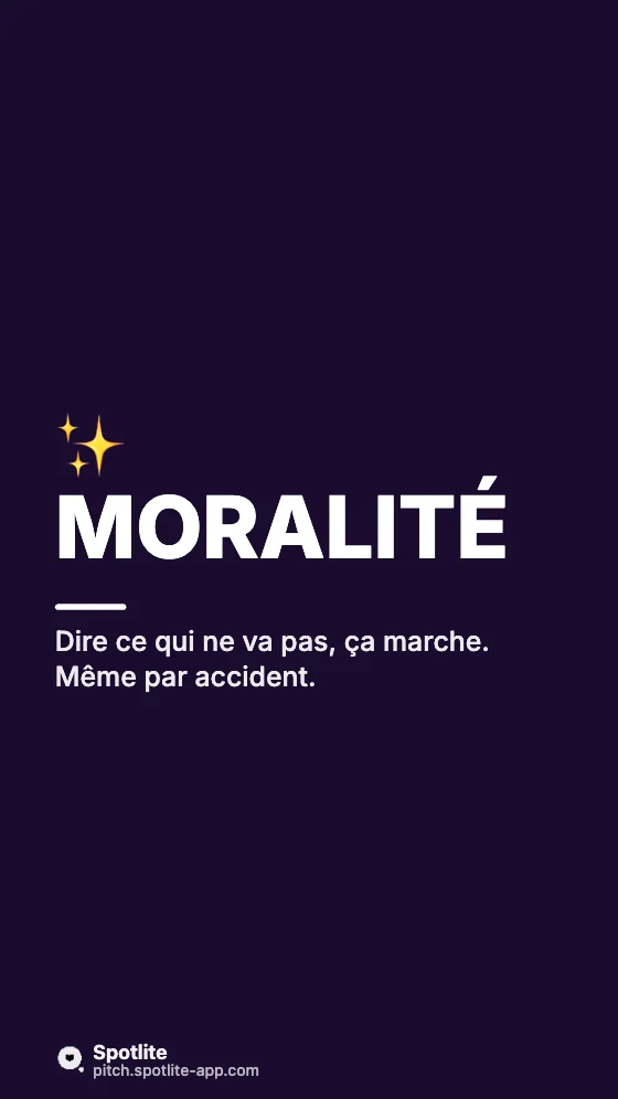 Storytime — slide 6 : Moralité