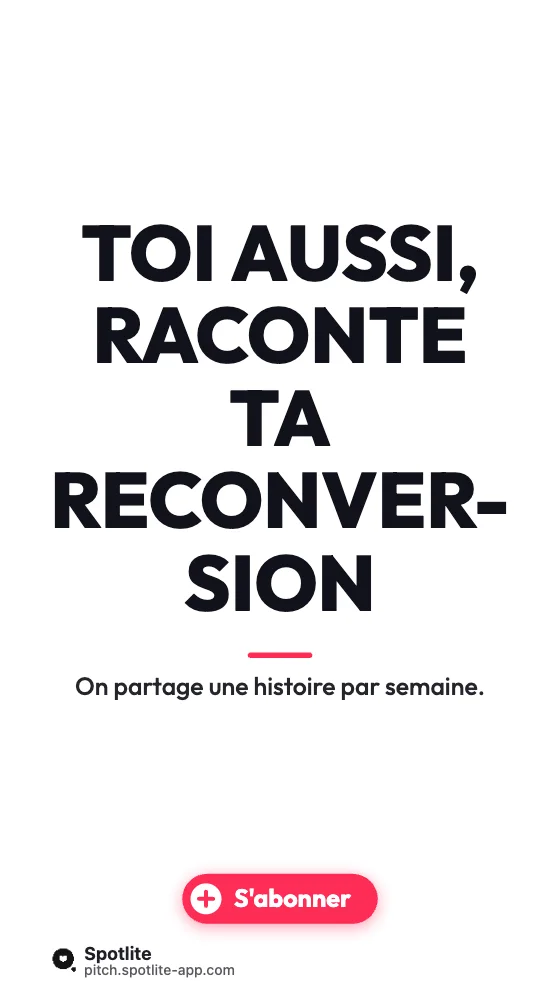 Témoignage client — slide 5 : Toi aussi, raconte ta reconversion