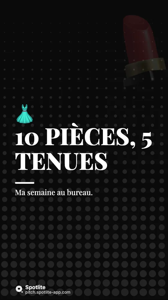 5 tenues, 1 semaine — slide 1 : 10 pièces, 5 tenues