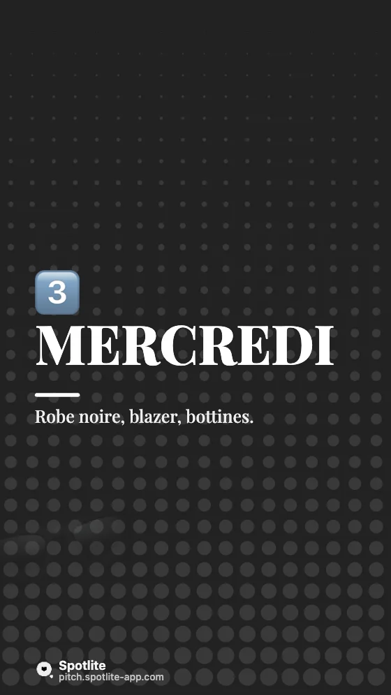 5 tenues, 1 semaine — slide 4 : Mercredi