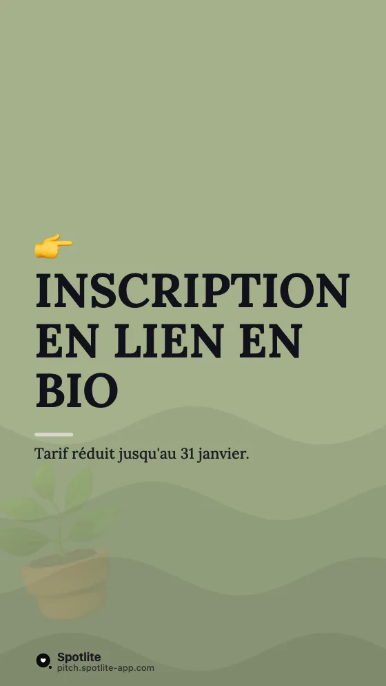 Trail : inscriptions — slide 4 : Inscription en lien en bio